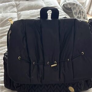 Elegant Black Quilted Baby Bag